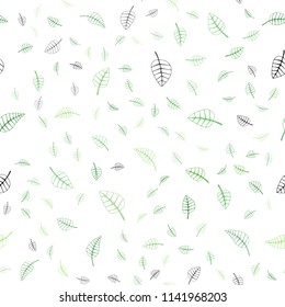 Light Green vector seamless  natural elegant pattern. New colorful illustration in doodle style with leaves. Doodle design can be used for your web site.