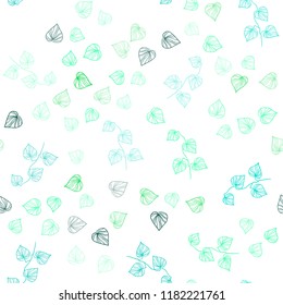 Light Green vector seamless natural artwork with leaves. New colorful illustration in doodle style with leaves. Pattern for design of window blinds, curtains.