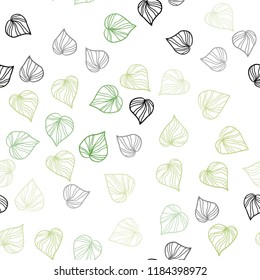 Light Green vector seamless natural background with leaves. Modern geometrical abstract illustration with leaves. Template for business cards, websites.