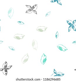 Light Green vector seamless natural artwork with leaves. Creative illustration in blurred style with leaves. Template for business cards, websites.