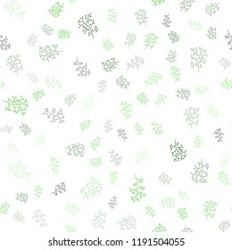 Light Green vector seamless natural backdrop with leaves, branches. Modern abstract illustration with leaves and branches. Design for textile, fabric, wallpapers.