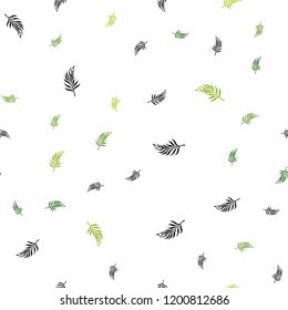 Light Green vector seamless natural pattern with leaves. An elegant bright illustration with leaves in Natural style. Design for textile, fabric, wallpapers.