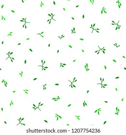 Light Green vector seamless natural pattern with leaves. Shining colored illustration with leaves in doodle style. Pattern for design of window blinds, curtains.