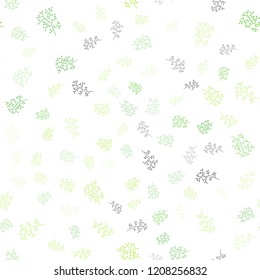 Light Green vector seamless natural pattern with leaves, branches. Colorful abstract illustration with leaves in doodle style. Template for business cards, websites.