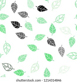 Light Green vector seamless natural artwork with leaves. New colorful illustration in doodle style with leaves. Pattern for design of fabric, wallpapers.
