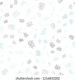 Light Green vector seamless natural artwork with leaves, branches. Glitter abstract illustration with leaves and branches. Design for textile, fabric, wallpapers.