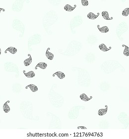 Light Green vector seamless natural artwork with leaves and flowers. Brand new colored illustration with leaves and flowers. Elegant pattern for your brand book.