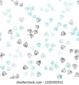 Light Green vector seamless natural background with leaves. Blurred decorative design in Indian style with leaves. Trendy design for wallpaper, fabric makers.