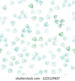 Light Green vector seamless natural artwork with leaves. leaves on elegant natural pattern with gradient. Pattern for trendy fabric, wallpapers.