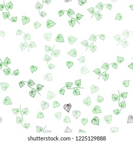 Light Green vector seamless natural background with leaves. Blurred decorative design in Indian style with leaves. Trendy design for wallpaper, fabric makers.
