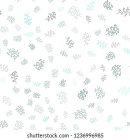 Light Green vector seamless natural backdrop with leaves, branches. Colorful illustration in doodle style with leaves, branches. Trendy design for wallpaper, fabric makers.
