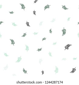 Light Green vector seamless natural background with leaves. Blurred decorative design in Indian style with leaves. Template for business cards, websites.