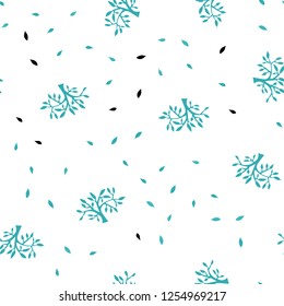 Light Green vector seamless natural artwork with leaves, branches. Shining colored illustration with leaves and branches. Template for business cards, websites.