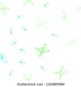 Light Green vector seamless natural background with leaves. leaves on blurred abstract background with gradient. Pattern for trendy fabric, wallpapers.