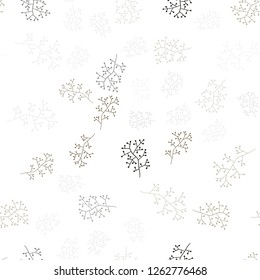 Light Green vector seamless natural backdrop with branches. Colorful illustration in doodle style with leaves, branches. Texture for window blinds, curtains.