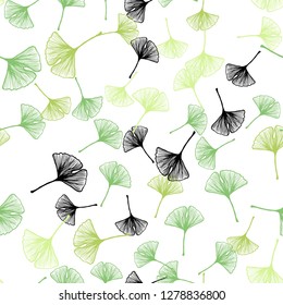 Light Green vector seamless natural artwork with leaves. Creative illustration in blurred style with leaves. Texture for window blinds, curtains.