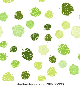 Light Green vector seamless natural pattern with flowers, leaves. Colorful abstract illustration with leaves in doodle style. Design for wallpaper, fabric makers.