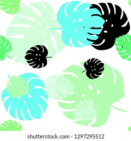 Light Green vector seamless natural backdrop with leaves. Blurred decorative design in Indian style with leaves. Design for textile, fabric, wallpapers.