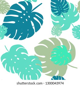 Light Green vector seamless natural backdrop with leaves. Blurred decorative design in Indian style with leaves. Pattern for trendy fabric, wallpapers.