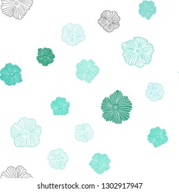 Light Green vector seamless natural pattern with flowers. Brand new colored illustration with flowers. Design for wallpaper, fabric makers.