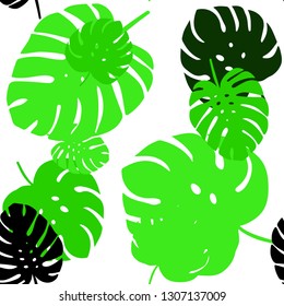 Light Green vector seamless natural pattern with leaves. Doodle illustration of leaves in Origami style with gradient. Design for wallpaper, fabric makers.