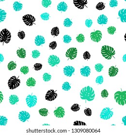 Light Green vector seamless natural backdrop with leaves. leaves on blurred abstract background with gradient. Design for wallpaper, fabric makers.