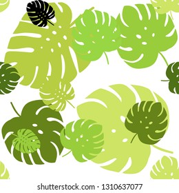 Light Green vector seamless natural background with leaves. New colorful illustration in doodle style with leaves. Pattern for trendy fabric, wallpapers.