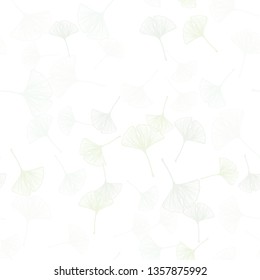 Light Green vector seamless natural pattern with leaves. Shining colored illustration with leaves in doodle style. Template for business cards, websites.