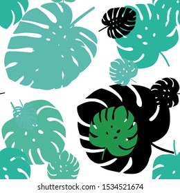Light Green vector seamless natural backdrop with leaves. Glitter abstract illustration with doodles and leaves. Design for textile, fabric, wallpapers.