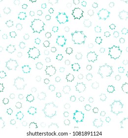 Light Green vector seamless  pattern with spheres. Glitter abstract illustration with blurred drops of rain. New design for ad, poster, banner of your website.