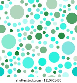 Light Green vector seamless pattern with spheres. Abstract illustration with colored bubbles in nature style. New design for ad, poster, banner of your website.