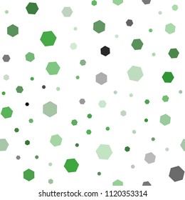 Light Green vector seamless pattern with colorful hexagons. Abstract illustration with colorful hexagons. Pattern can be used for landing pages.