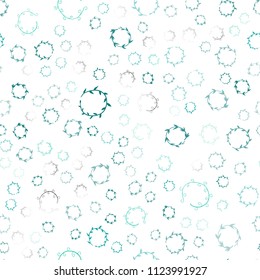 Light Green vector seamless pattern with spheres. Abstract illustration with colored bubbles in nature style. Beautiful design for your business advert.