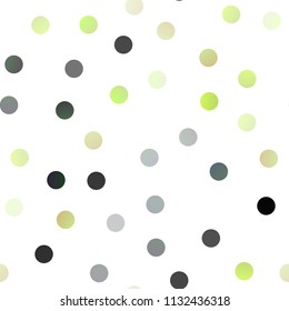 Light Green vector seamless pattern with spheres. Beautiful colored illustration with blurred circles in nature style. New design for ad, poster, banner of your website.