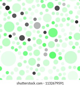 Light Green vector seamless pattern with spheres. Abstract illustration with colored bubbles in nature style. Pattern can be used for beautiful websites.
