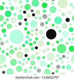 Light Green vector seamless pattern with spheres. Blurred decorative design in abstract style with bubbles. Pattern can be used for beautiful websites.