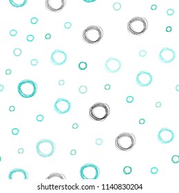 Light Green vector seamless pattern with spheres. Illustration with set of shining colorful abstract circles. Completely new template for your brand book.
