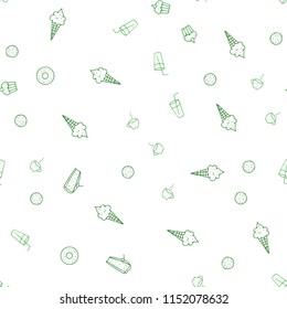 Light Green vector seamless pattern with fresh ingredients. Decorative shining illustration with food on abstract template. Doodle design for your business advert of cafes.