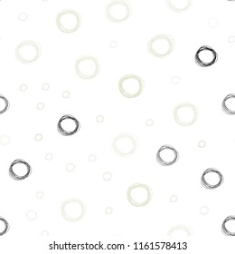 Light Green vector seamless pattern with spheres. Blurred bubbles on abstract background with colorful gradient. Pattern can be used as texture of wallpapers.