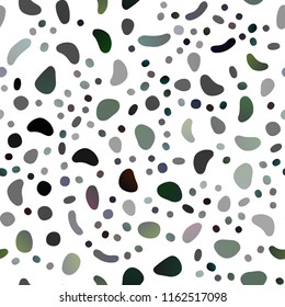 Light Green vector seamless pattern with spheres. Glitter abstract illustration with blurred drops of rain. Pattern for trendy fabric, wallpapers.