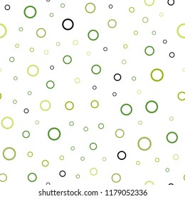 Light Green vector seamless pattern with spheres. Modern abstract illustration with colorful water drops. Completely new template for your brand book.