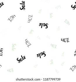 Light Green vector seamless pattern with 40 percentage signs. Colorful set of  percentage signs in simple style. Backdrop for ads, leaflets of Black Friday.