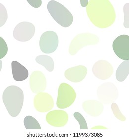 Light Green vector seamless pattern with spheres. Blurred bubbles on abstract backdrop with colorful gradient. Trendy design for wallpaper, fabric makers.