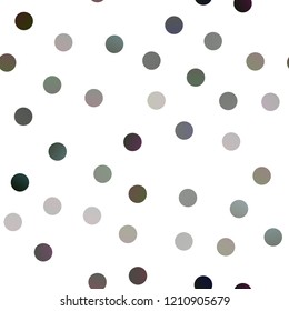 Light Green vector seamless pattern with spheres. Glitter abstract illustration with blurred drops of rain. New design for ad, poster, banner of your website.