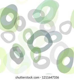Light Green vector seamless pattern with spheres. Blurred decorative design in abstract style with bubbles. Pattern for design of window blinds, curtains.