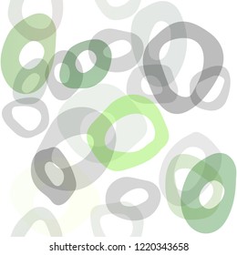Light Green vector seamless pattern with spheres. Blurred decorative design in abstract style with bubbles. Pattern for trendy fabric, wallpapers.