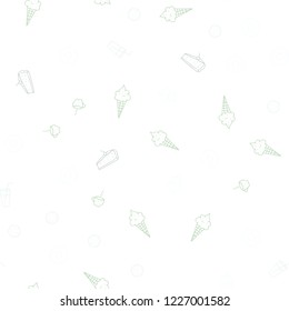 Light Green vector seamless pattern with fresh ingredients. Illustration with set of fresh food in doodle style. Design for ad, poster, banner of cafes or restaurants.