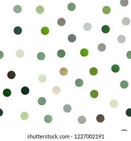 Light Green vector seamless pattern with spheres. Modern abstract illustration with colorful water drops. The pattern can be used for aqua ad, booklets.