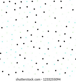 Light Green vector seamless pattern with spheres. Modern abstract illustration with colorful water drops. Pattern for design of fabric, wallpapers.