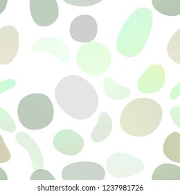 Light Green vector seamless pattern with spheres. Abstract illustration with colored bubbles in nature style. Pattern for trendy fabric, wallpapers.